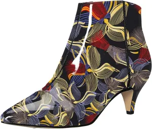 XYD Women Chic Low Kitten Heel Ankle Boots Pointed Closed Toe Side Zipper Prom Glitter Party Fashion Short Bootie Shoes