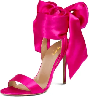 XYD Women Ribbon Strappy Sandals Open Toe Lace-up Ankle Strap Pumps High Heel Stilettos Sexy Evening Shoes