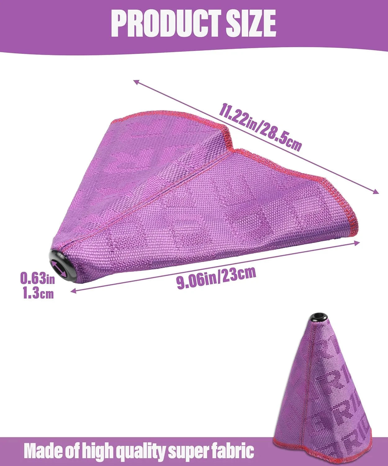 YAKEFLY Universal Shift Boot, JDM Style Canvas Hyper Fabric Gear Shift Knob Dust Cover, Car Shifter Cover (Purple)