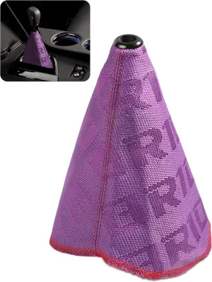 YAKEFLY Universal Shift Boot, JDM Style Canvas Hyper Fabric Gear Shift Knob Dust Cover, Car Shifter Cover (Purple)