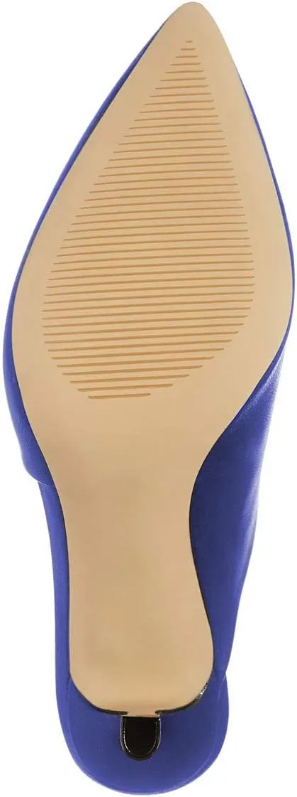 YDN Women Retro Pointy Toe Half D'Orsay Spike Heel Mules Cutout Outside Slip On Slide Sandal Slippers
