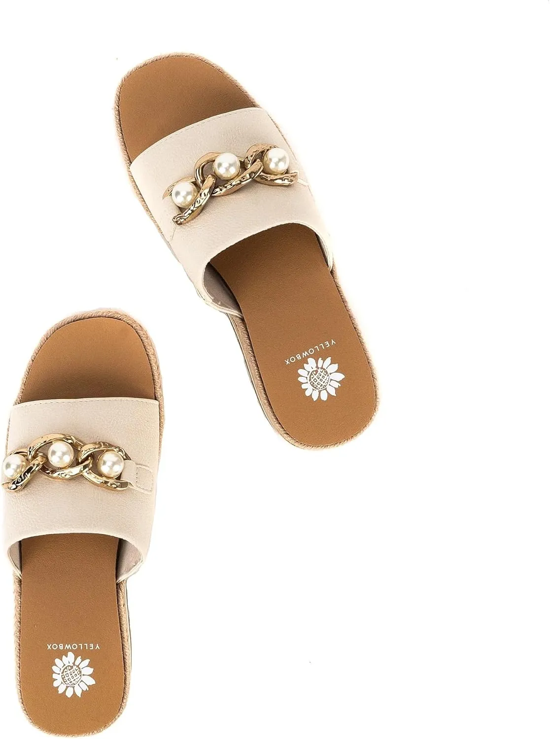 Yellow Box Women's Adelfia Wedge Sandal, Round Toe, Medium-High 2.25 Inch Heel, 1.25 Inch Platform Comfortable Flip-Flop