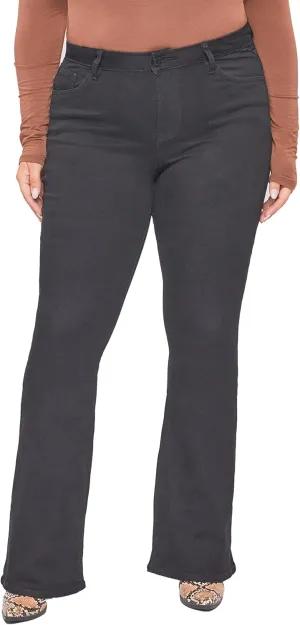 YMI Women's Junior Plus Size Basic Flare Jean