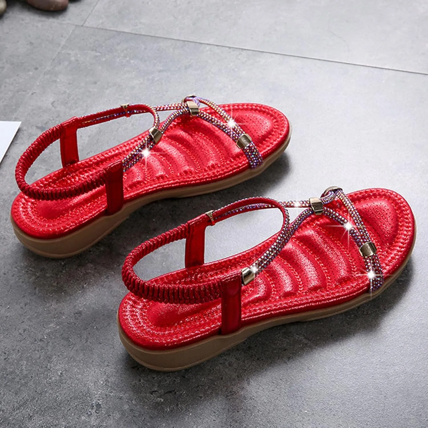 Yoga Mat Comfortable Flat Sandal for Women Comfortable Water-Resistant Shoes Comfortable Walking Flat Sandals