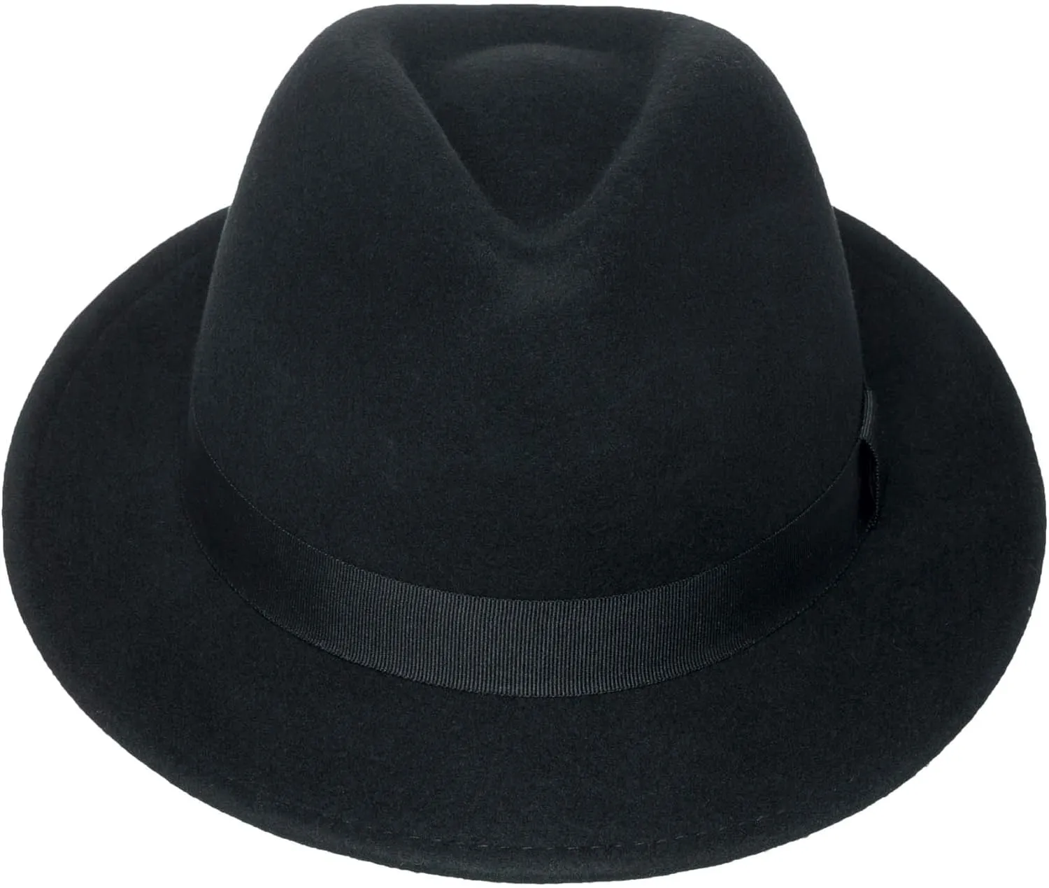 York Crushable Wool Fedora Felt Hat, Silver Canyon, Black