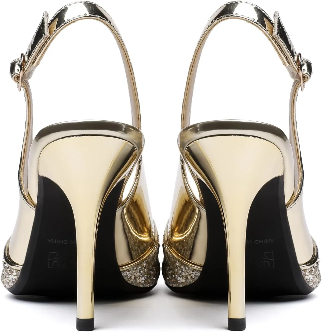 Zamikoo Women's High Heel Slingback Pumps Pointed Toe Ankle Strap Stiletto Heels Comfort Chic Heeled Shoes for Party Evening Dresss