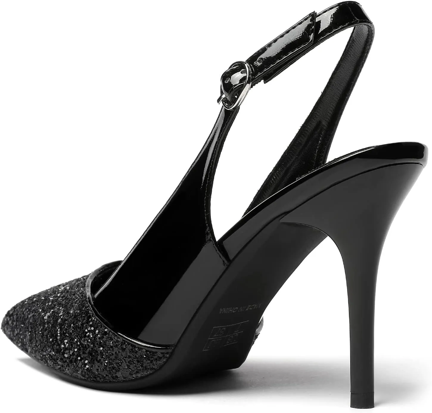 Zamikoo Women's High Heel Slingback Pumps Pointed Toe Ankle Strap Stiletto Heels Comfort Chic Heeled Shoes for Party Evening Dresss