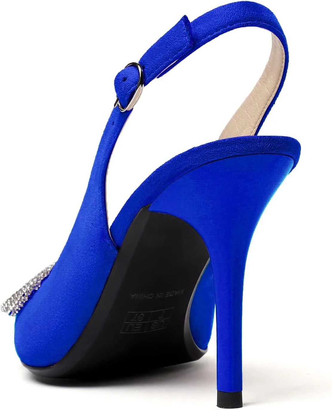 Zamikoo Women's High Heel Slingback Pumps Pointed Toe Ankle Strap Stiletto Heels Comfort Chic Heeled Shoes for Party Evening Dresss