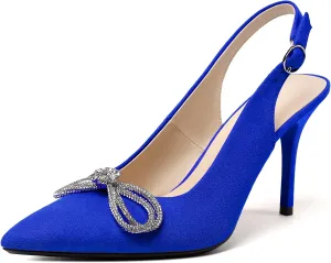 Zamikoo Women's High Heel Slingback Pumps Pointed Toe Ankle Strap Stiletto Heels Comfort Chic Heeled Shoes for Party Evening Dresss
