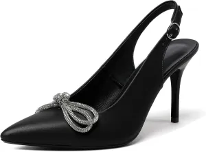 Zamikoo Women's High Heel Slingback Pumps Pointed Toe Ankle Strap Stiletto Heels Comfort Chic Heeled Shoes for Party Evening Dresss