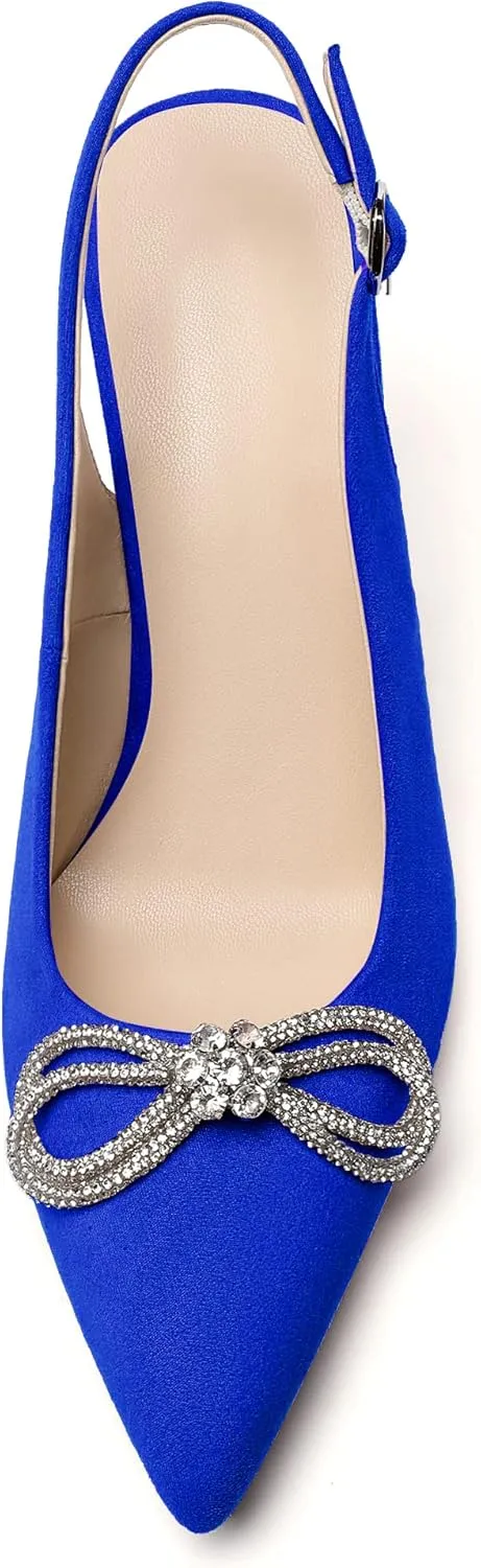 Zamikoo Women's High Heel Slingback Pumps Pointed Toe Ankle Strap Stiletto Heels Comfort Chic Heeled Shoes for Party Evening Dresss