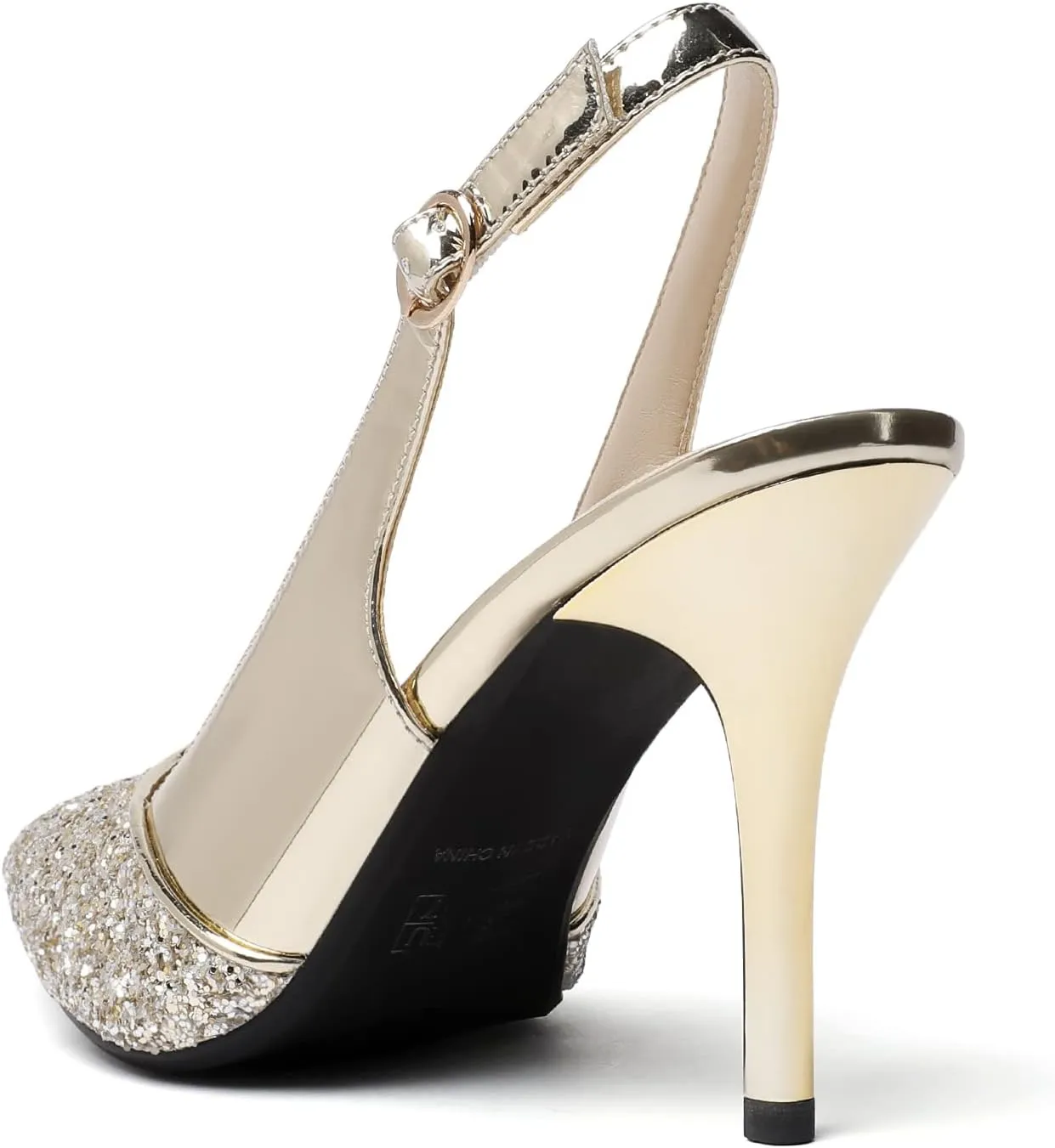 Zamikoo Women's High Heel Slingback Pumps Pointed Toe Ankle Strap Stiletto Heels Comfort Chic Heeled Shoes for Party Evening Dresss