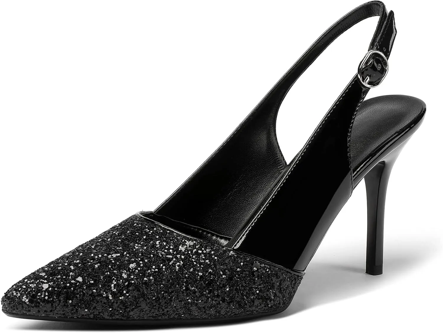 Zamikoo Women's High Heel Slingback Pumps Pointed Toe Ankle Strap Stiletto Heels Comfort Chic Heeled Shoes for Party Evening Dresss