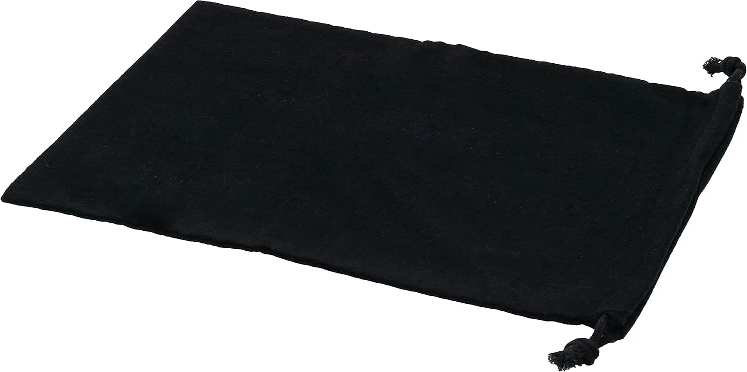 ZENPAC Shoe Bags for Storage, Black Duster Flannel Drawstring Pouch, Washable Breathable Cotton Fabric Cloth for Boots, Travel, Luggage, 12x17 2 Pack