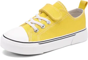 Zoroadke Toddler Boys and Girls Sneakers Low Top Adjustable Strap Canvas Shoes for Kids