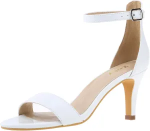 ZriEy Women's Heeled Sandals 4 Inches Open Toe Stiletto High Heels Ankle Strap Fashion Bridal Party Wedding Pump Shoes
